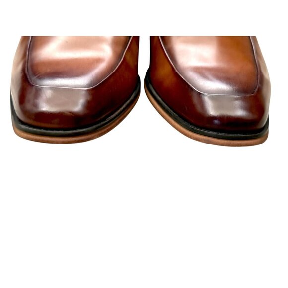 Steve Madden SMITHUN Mens Brown Leather Loafers With Metal Detail 8 NWOB
